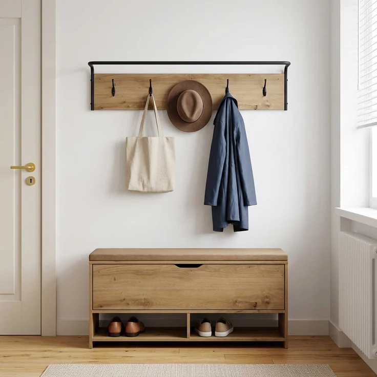 vidaXL Garderobenständer 100 x 30 x 25 cm Artisan-Eiche Holzwerkstoff 8014093 – Bild 1