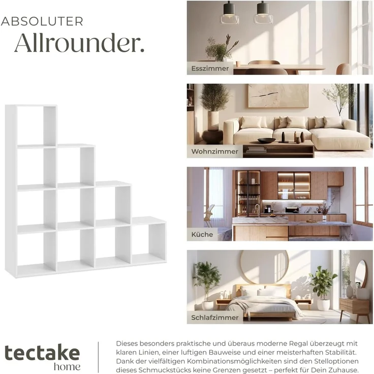 tectake Bücherregal Talisa, Einzelstück, praktisches Würfeldesign – Bild 8