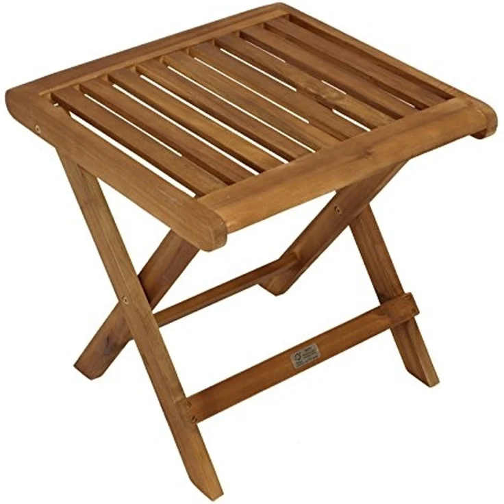 Klapphocker 45x45 cm, Akazie geölt – Bild 1