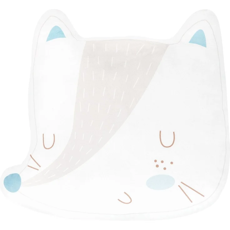 Kikkaboo Babykissen Plüschtier, Kuschelkissen, Figurenkissen, ab Geburt weiß blau