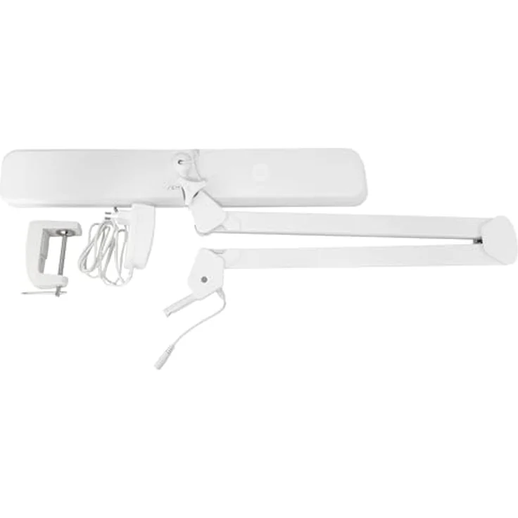 Semplix LED Arbeits-Tischlampe weiß (324 LED/ dimmbar in 5 Stufen/ Tischklemme) – Bild 1