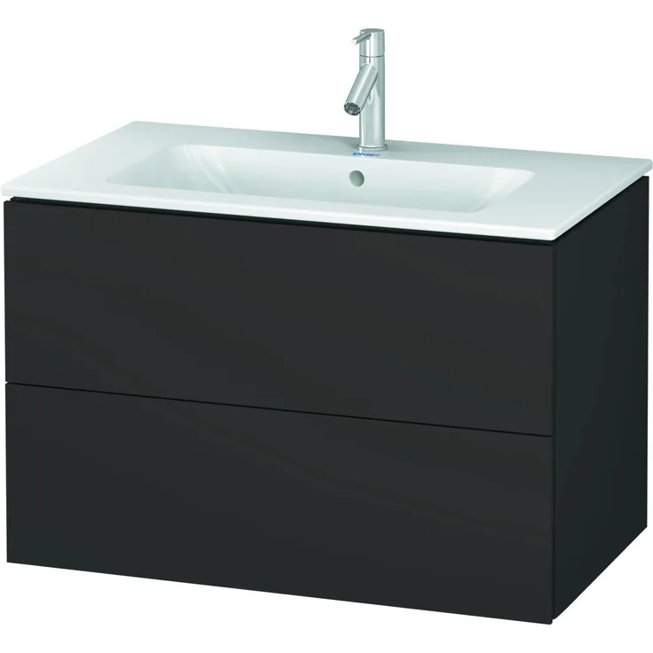 Duravit Waschbeckenunterschrank L-Cube, Graphit, 82 cm, mit Schubladen und melaminbeschichteter Oberfläche