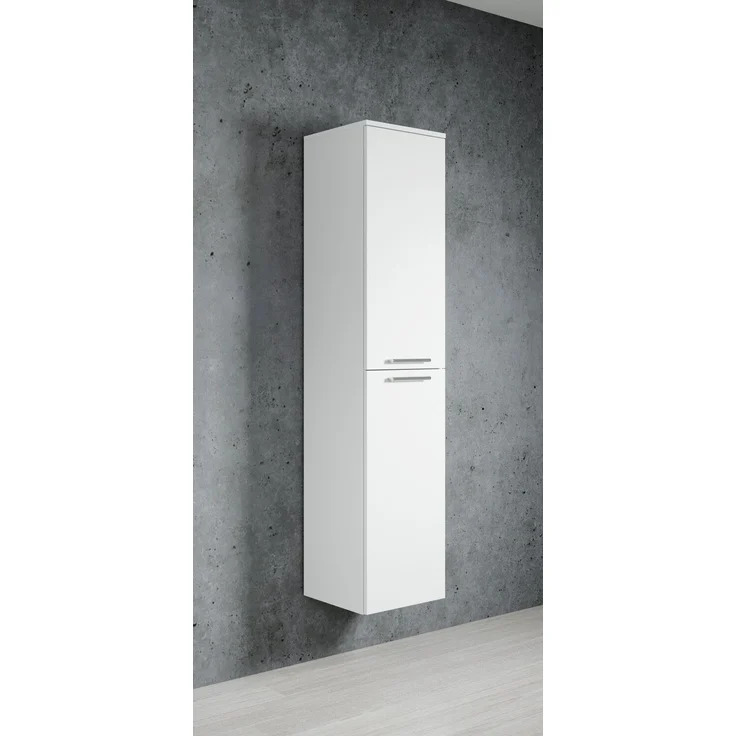 Badezimmerschrank Venus 30 x 30 x 160 cm - Weiß - hoher Hängeschrank mit 2 Türen – Bild 4