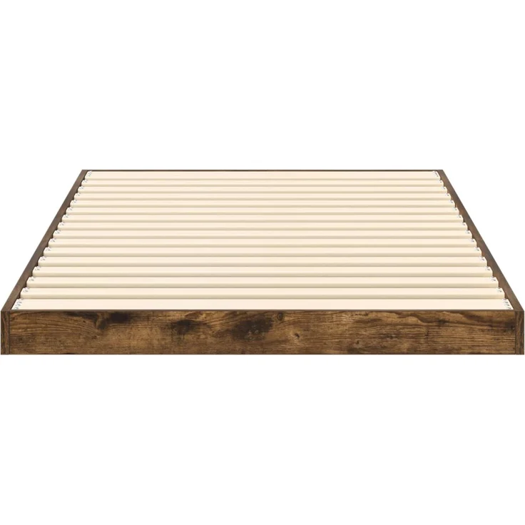 vidaXL Bodenbettrahmen, Holz Geräucherte Eiche Braun, 71,5x190 cm – Bild 6