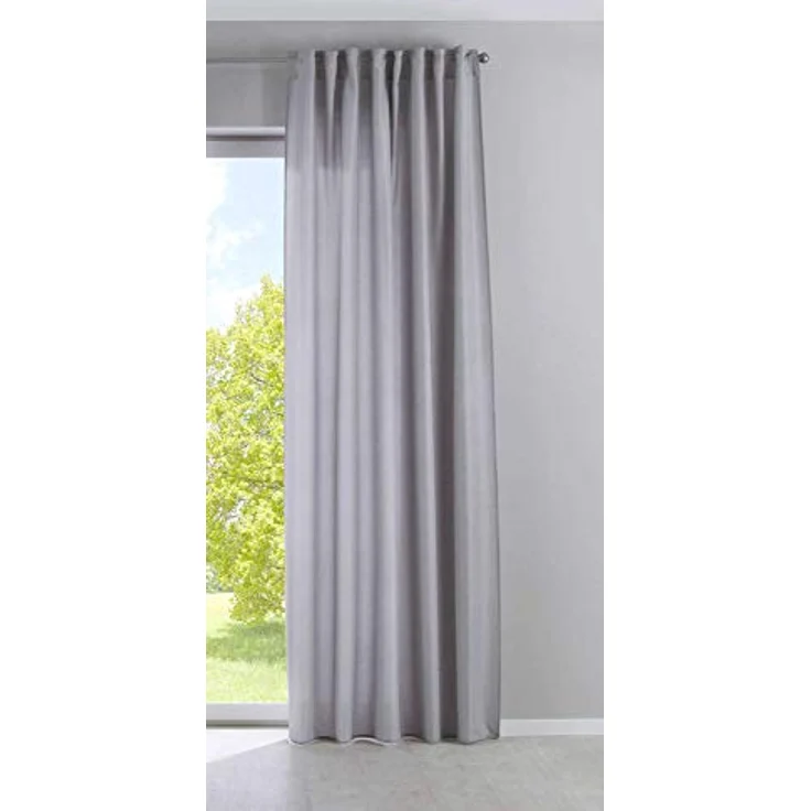 Gardinenbox Vorhang (2 St), verdecketeSchlaufen, transparent, Leinen-Optik, Cationic »JENA« Blickdicht Leinen Optik Meliert extra Breit 2019037-2 – Bild 5