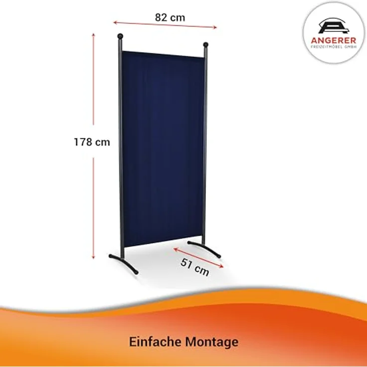 Angerer Freizeitmöbel GmbH Stellwand - Raumteiler & Raumtrenner Sichtschutz - Outdoor Paravent für Windschutz & Schatten auf Balkon (178x82 cm, blau) – Bild 3