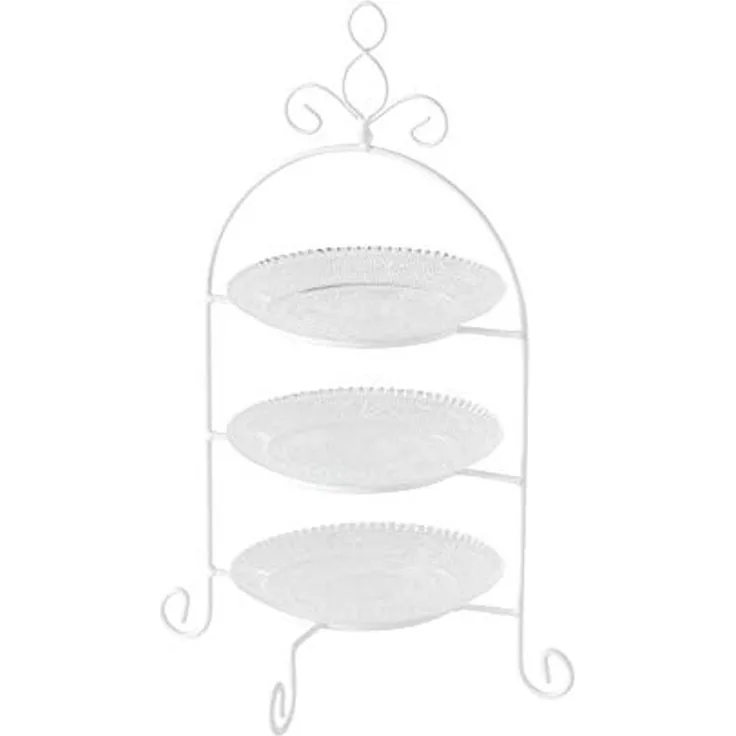 BOLTZE GRUPPE GmbH Dekoetagere Etagere Madita 3er Glas weiß 4tlg H 37 cm