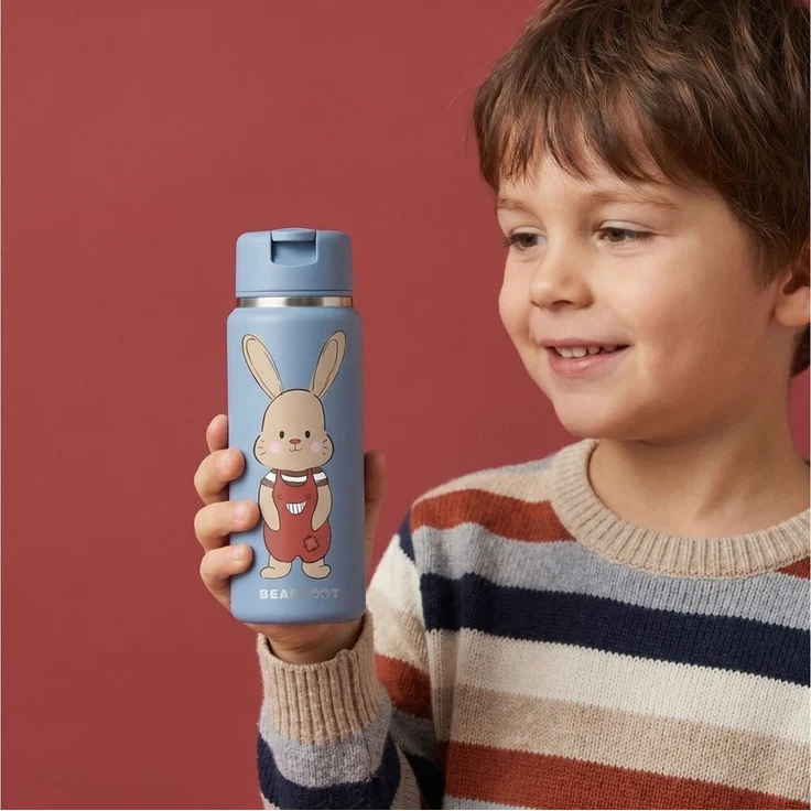 BEARFOOT Trinkflasche TINY Thermo Kinder Trinkflasche Edelstahl - Hase, Thermosflasche, auslaufsicher, Edelstahl, Kinderflasche, BPA-frei – Bild 3