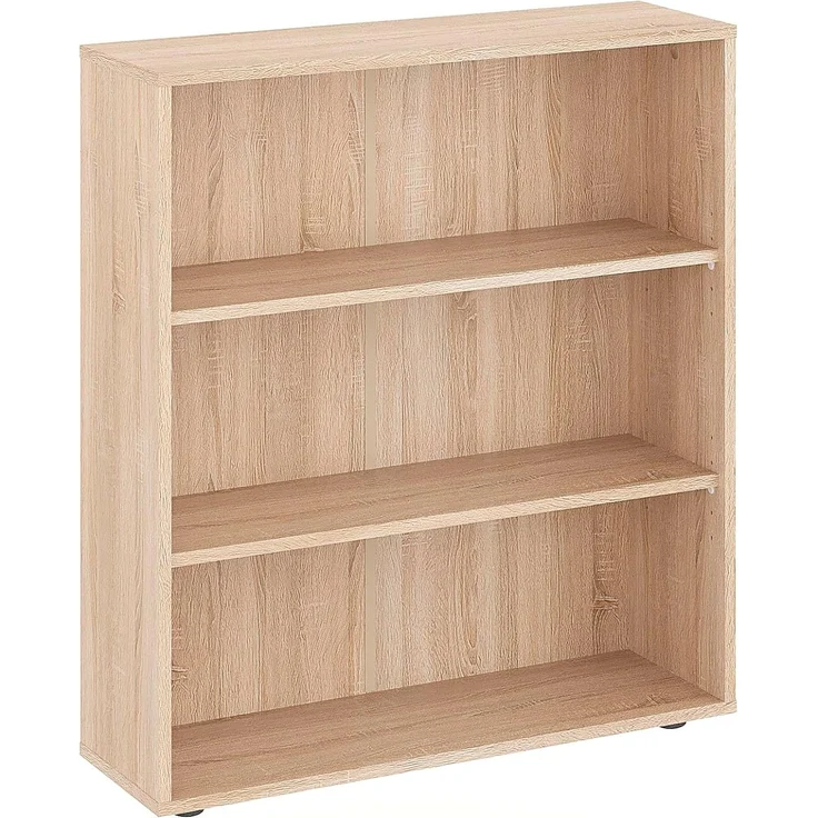 KOMTO Bücherregal Lumo 80 cm breit Regal mit 3, 4, 6 Ebenen und Höhenverstellbare Regale, Aufbewahrungsregal Bookshelf Weiß – Bild 1