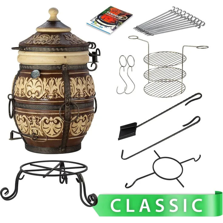 Tandoor Salam aus Schamott mit Zubehör Classic 7-teilig