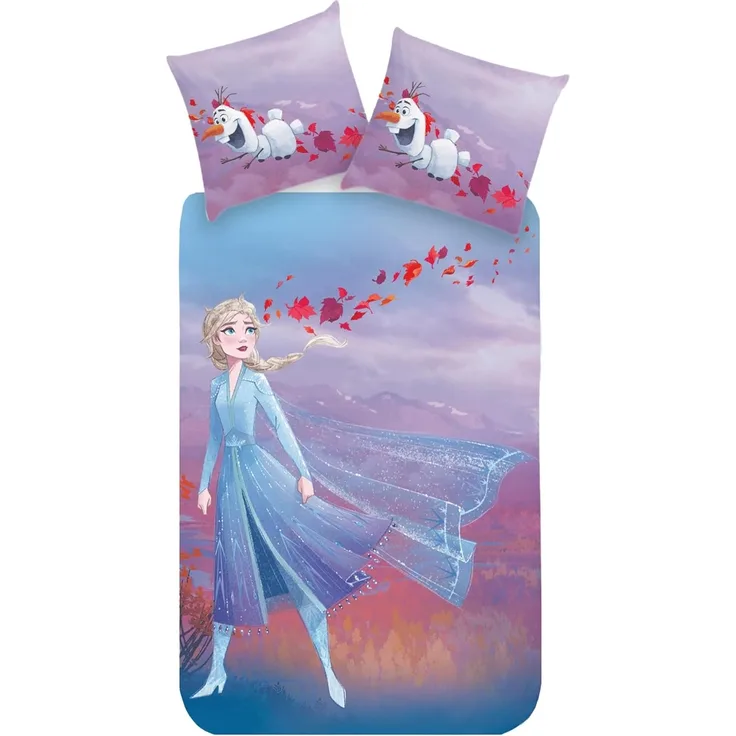 BERONAGE Kinderbettwäsche Frozen Die Eiskönigin Elsa & Olaf Bettwäsche Linon / Renforcé, 100% Baumwolle, 2 teilig, 135x200 + 80x80 cm