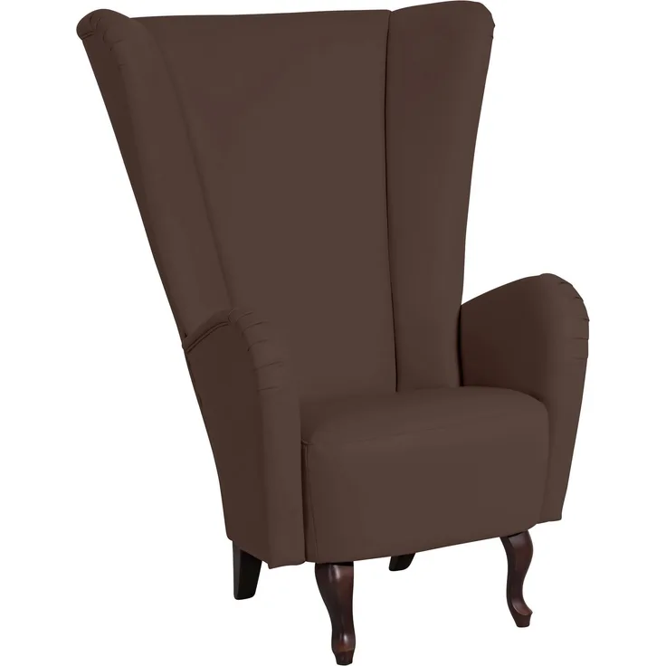 Hochlehnsessel Kailey Bezug Kunstleder Buche nussbaum dunkel / braun 21210