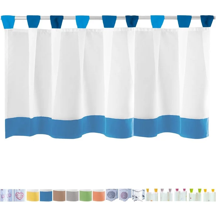 Bistrogardine mit Schlaufen ca. 150x45 cm Auswahl: blau - dunkelblau – Bild 2