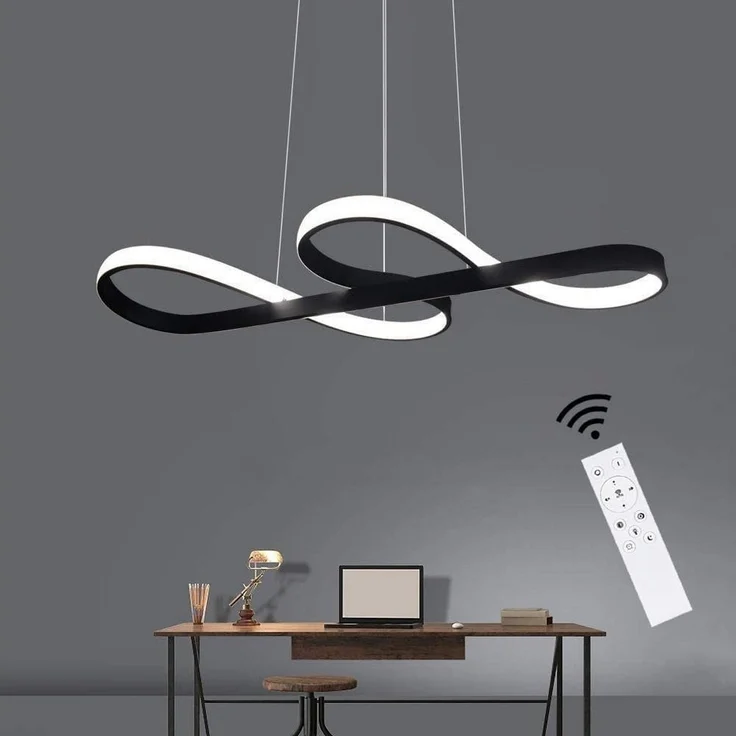 Nettlife LED Pendelleuchte Hängeleuchten Schwarz Dimmbar 47W, Höhenverstellbar, LED fest integriert, Warmweiß Neutralweiß Kaltweiß, Esszimmer Wohnzimmer Schlafzimmer Arbeitszimmer Büro – Bild 1