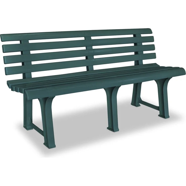 Parkbank KATO 145,5 cm Kunststoff Grün | Gartenbank wetterfest Terrassenbank 3 Sitzer Sitzbank Rückenlehne – Bild 2