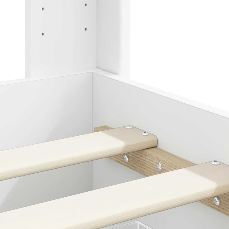 vidaXL Bettgestell mit Stauraum und Kopfteil Weiß 90 x 190 cm 3414157 – Bild 10