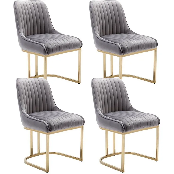 WAHSON OFFICE CHAIRS Esszimmerstuhl 2er Set Küchenstuhl mit goldene Stuhlbeine