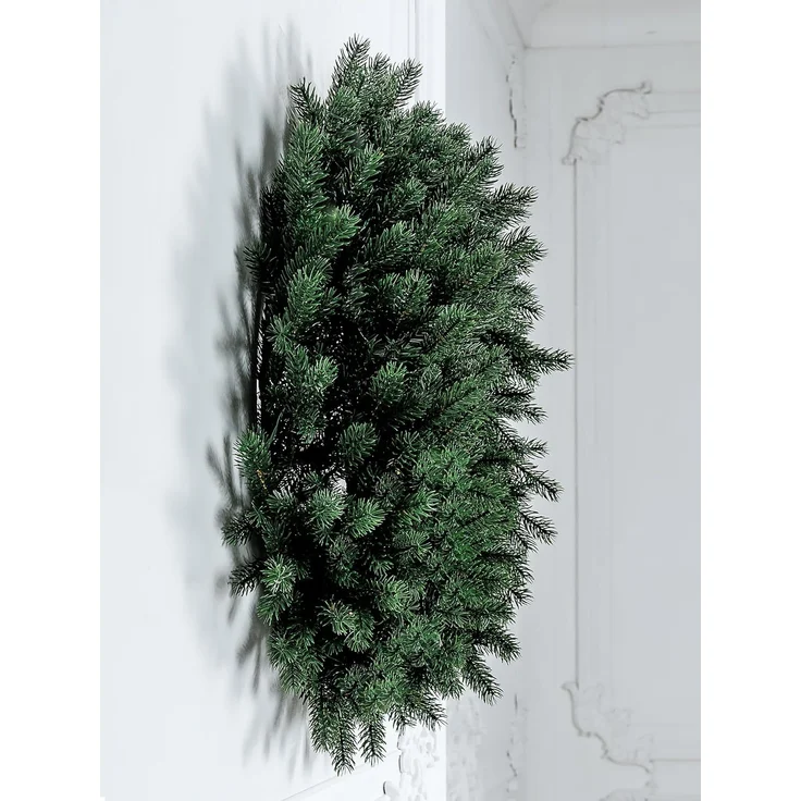 EveXmas Altair Premium Weihnachtskranz Grün 60 cm, künstlicher Türkranz, 136 Zweige, 816 PE-Spritzguss-Triebe, Doppelrahmen, 100% PE, flammhemmend – Bild 3