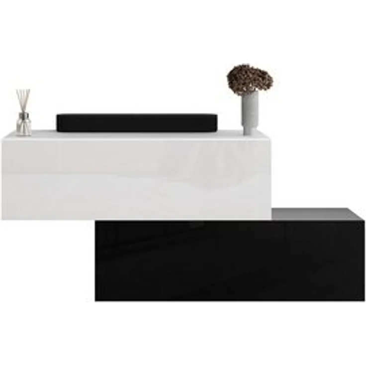 Planetmöbel Garderoben-Set 2x Hängeschrank WEST 100 cm schwarz - weiß, (Garderobenschrank, Wandgarderobe hängend oder stehend), in verschiedenen Farben – Bild 6