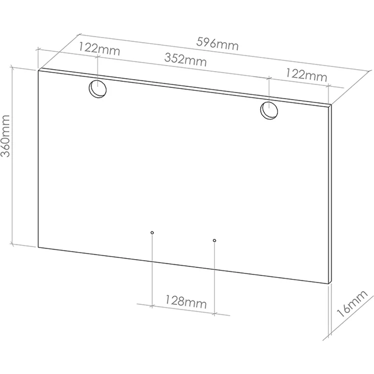 Küchenfront R-Line Anthrazit Landhaus 59.6x39 cm Möbelfront für den flachen Hängeschrank Vicco – Bild 2