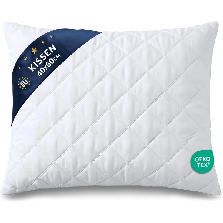 Amazinggirl Kopfkissen 40x60 cm - Kissen Allergiker Schlafkissen Polster Pillow Made in EU und Pillows for Sleeping 60x40 Bett Kissens für Schlafen Oeko-Tex Weiß