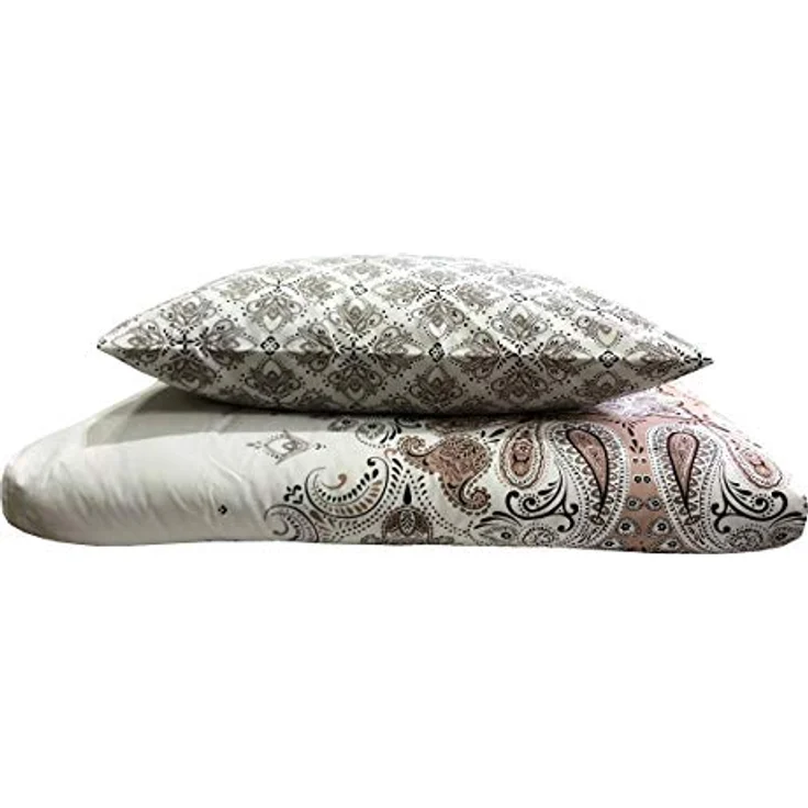 Buymax Bettwäsche Wendebettwäsche, Bettbezug-Set Stone, Harley, 100% Baumwolle, 3 teilig, 200x200 cm, Reißverschluss, hochwertig, Weiß, Beige – Bild 4