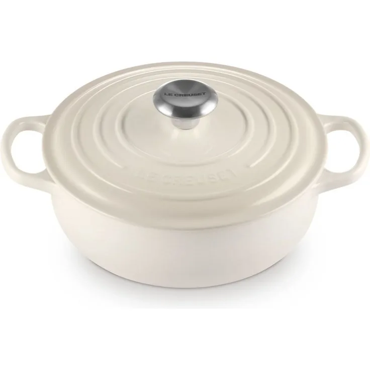 Le Creuset Sauteuse Bräter rund Signature 24 cm Meringue - Creme/Beige - 20 bis 24 cm