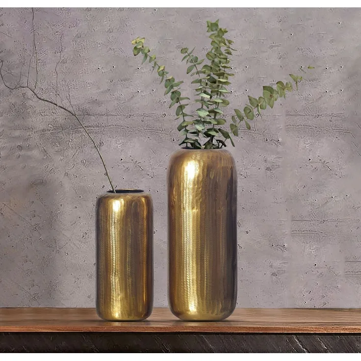 Dekovase >WL7.173< (2-teilig) in Gold, Aluminium - 40x16cm (HxD)