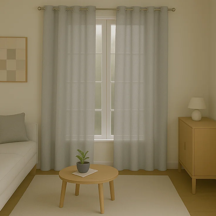 Gardine mit Ösen *** x *** cm ( Breite x Länge ) in ***, blickdichter Vorhang, Ösenvorhang in vielen Variationen 140x245 cm Hellgrau – Bild 3