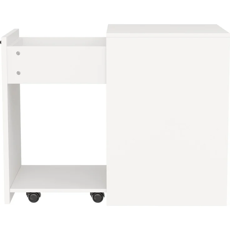 Rollcontainer aus Spanplatte mit Schublade & offenem Fach, 35x40x70 cm, Weiß – Bild 4