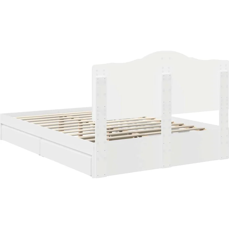 vidaXL Aufbewahrungsbett mit Kopfteil Weiß 150 x 200 cm Holzwerkstoff 3413492 – Bild 9