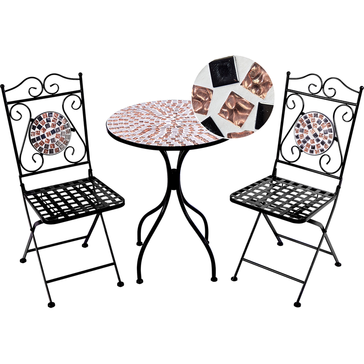 Beliani 'CARPINO' Bistro Set, Metall schwarz