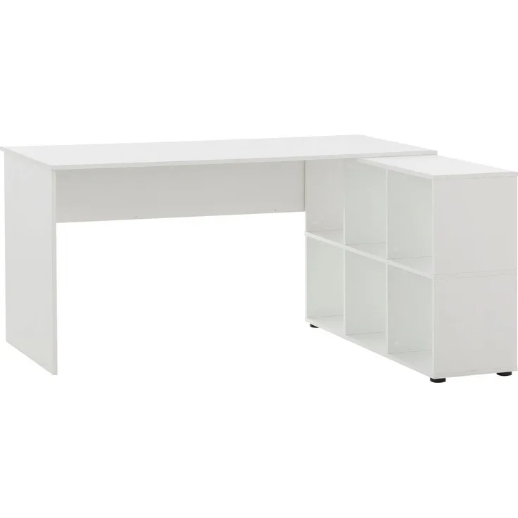 Schildmeyer Reno 400 Schreibtisch, Holzwerkstoff, weiß, 150 x 121,6 x 73,6 cm