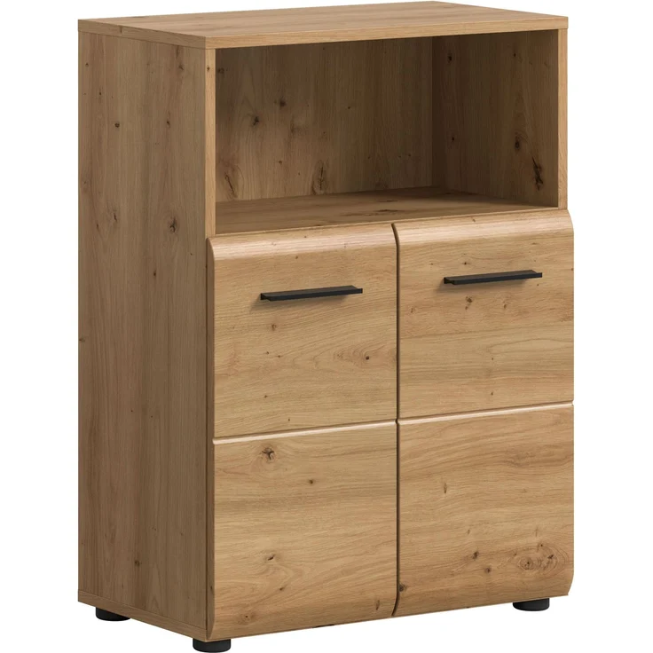 Standschrank breit (B/H/T: 60x80x30 cm) in Artisan Oak Nachbildung und Artisan Oak Nachbildung – Bild 1