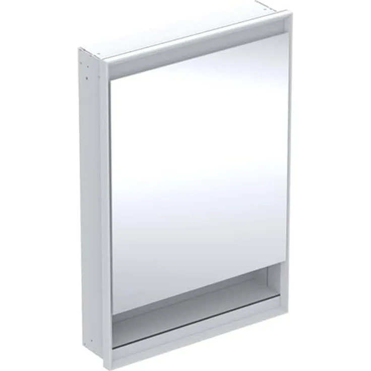 Geberit ONE Spiegelschrank mit ComfortLight, 1 Tür, mit Nische, Unterputz, weiss/Aluminium, 60x90 cm, 505.82, Ausführung: Anschlag links - 505.820.00.2