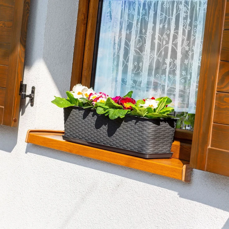 KADAX Balkonkasten Blumentopf Blumentopf Anthrazit 60cm + Ständer – Bild 7