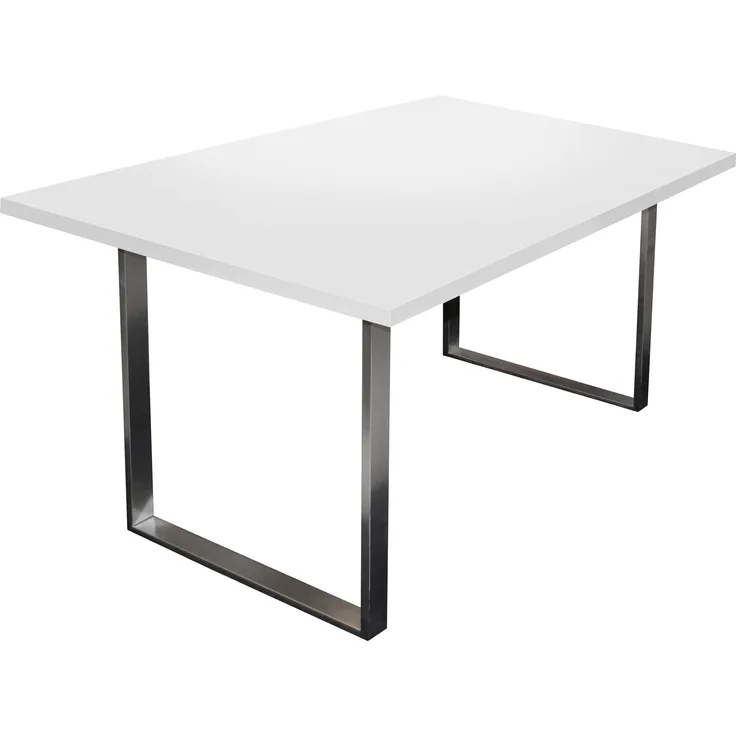 Esstisch >Steel< (BxHxT: 138x76x90 cm) in weiß matt lack - 138x76x90cm (BxHxT)