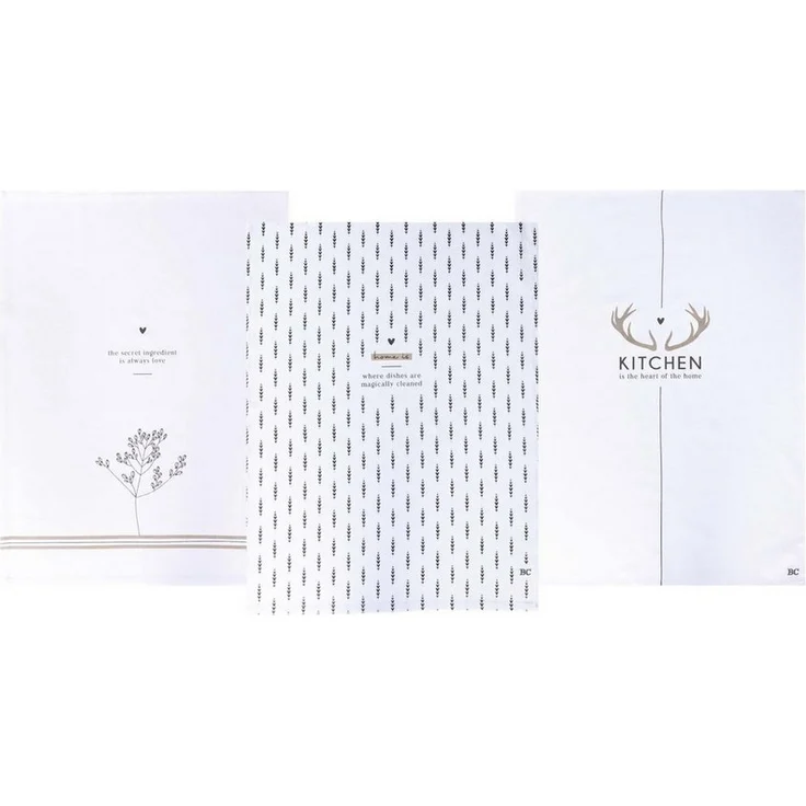 Bastion Collections Geschirrtuch White Kitchen Love, Farbe: Weiß, Motiv: Herzchen – Bild 4