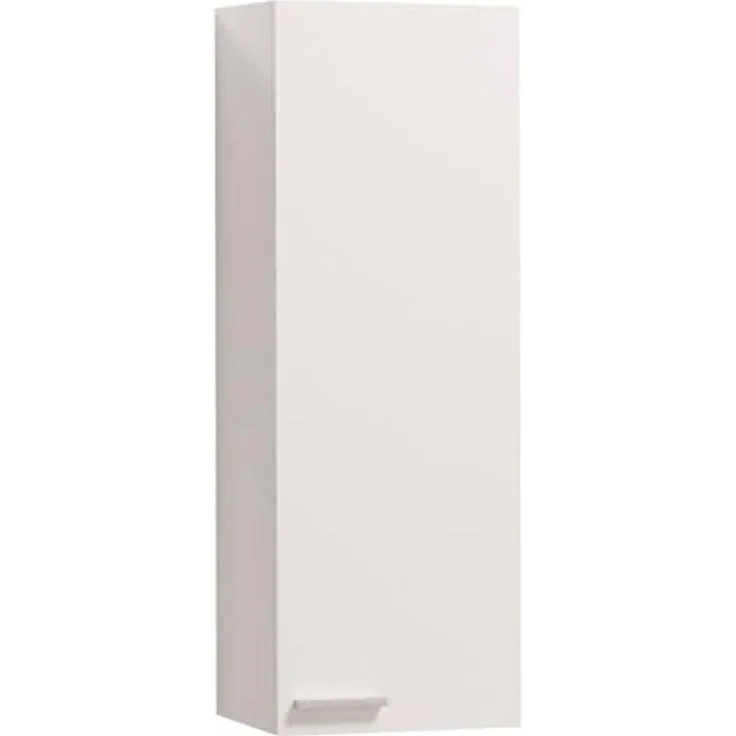 Dmora - Torrance Wandschrank, Badezimmersäulenschrank mit 1 Tür, Hängewandschrank mit 1 Regal, 30x25h85 cm, Glanzweiß – Bild 3