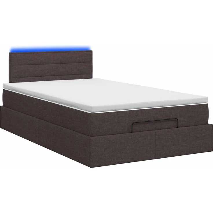 vidaXL Ottoman-Bett mit Matratze und LED Dunkelbraun 120 x 200 cm 3456818 – Bild 9