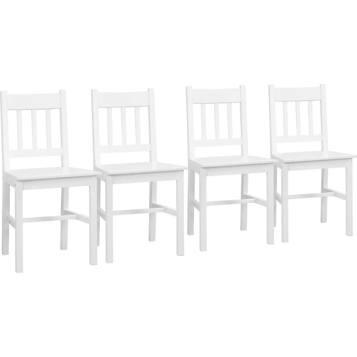 4er-Set Esszimmerstühle Küchenstühle Stühle, Massivholz, 41 cm x 46,5 cm x 85,5 cm, Weiß--Weiß--85.5x41x46.5cm--YOUDENOVA – Bild 2