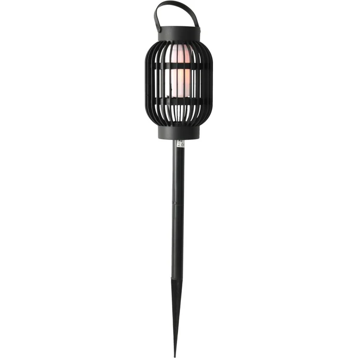 Solar Windlicht Gartenlaterne 2in1 mit LED Flammeneffekt 13 x 72,5 cm – Bild 2