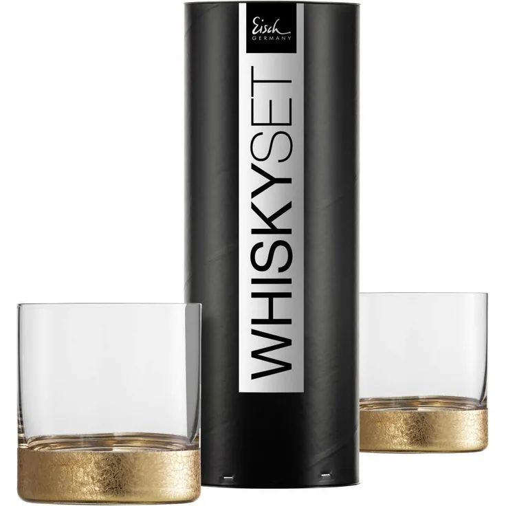 Eisch Whiskyglas 2er Set Gold Rush, Whiskybecher, Kristallglas, Gold, 400 ml, 74350018