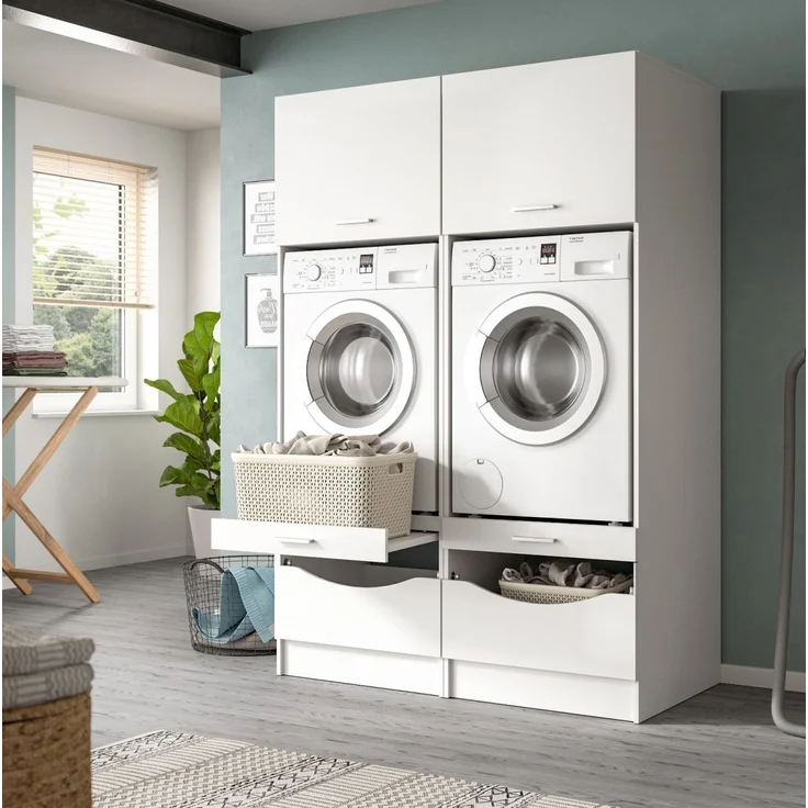 Waschmaschinenumbau Set Flexy in weiß 132 x 195 cm – Bild 6