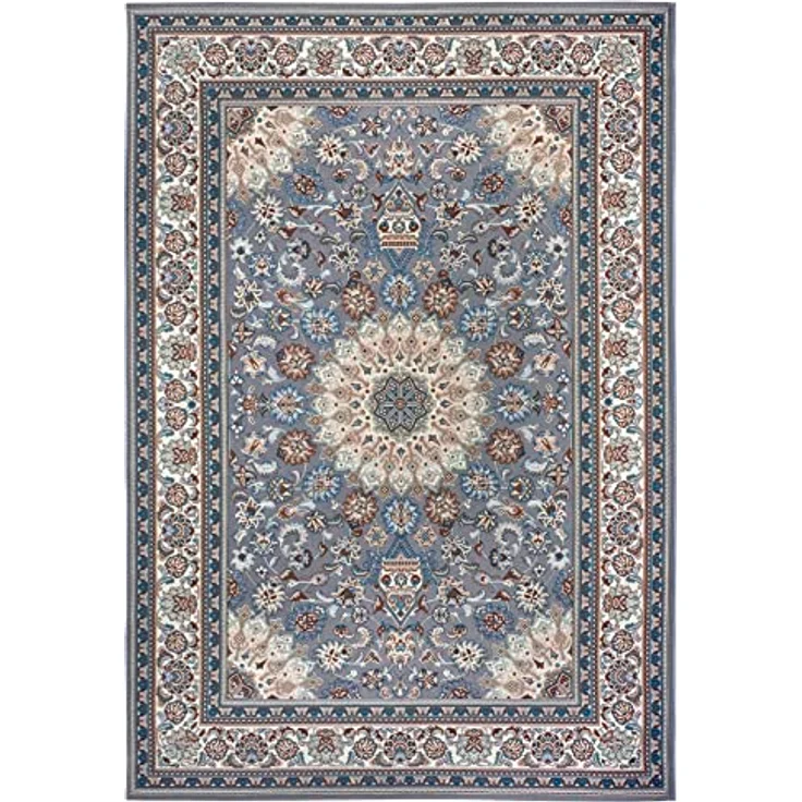 Hanse Home Kadi In- & Outdoor Teppich Orientalisch – Orient Flachgewebe, Orientalisches Design Klassisch, ÖKO-TEX Wetterfest & UV-beständig für Balkon, Terrasse, Garten – Grau Creme, 80x165 cm – Bild 5