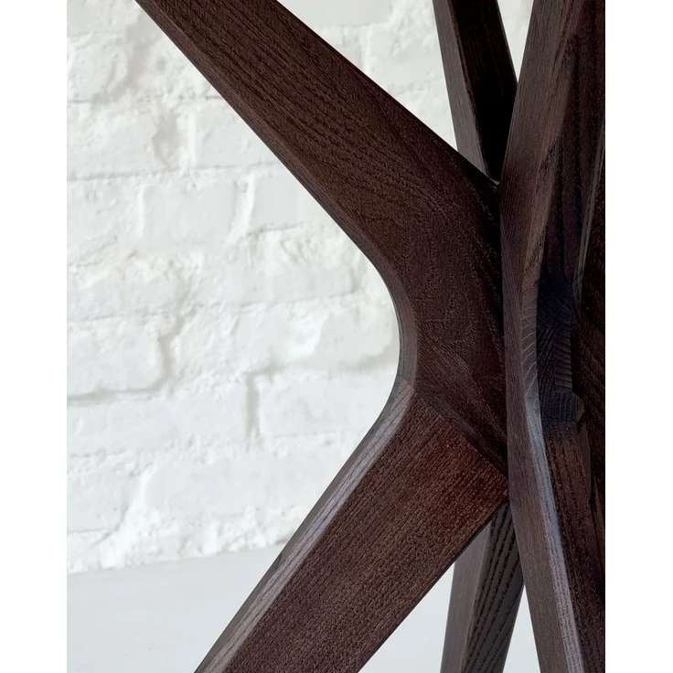 Ragaba runder Esstisch, Esche & MDF Eschenholzfurnier, Walnussbeize, Ø 80 cm – Bild 2