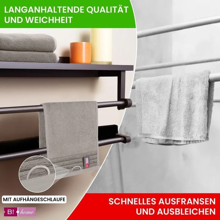 B!HOME Handtücher Set Saunatücher, Duschtücher, Gästehandtücher 100% Baumwolle, (Spar-Set, 8-St), flauschig saugfähig Frottee weich – Bild 4