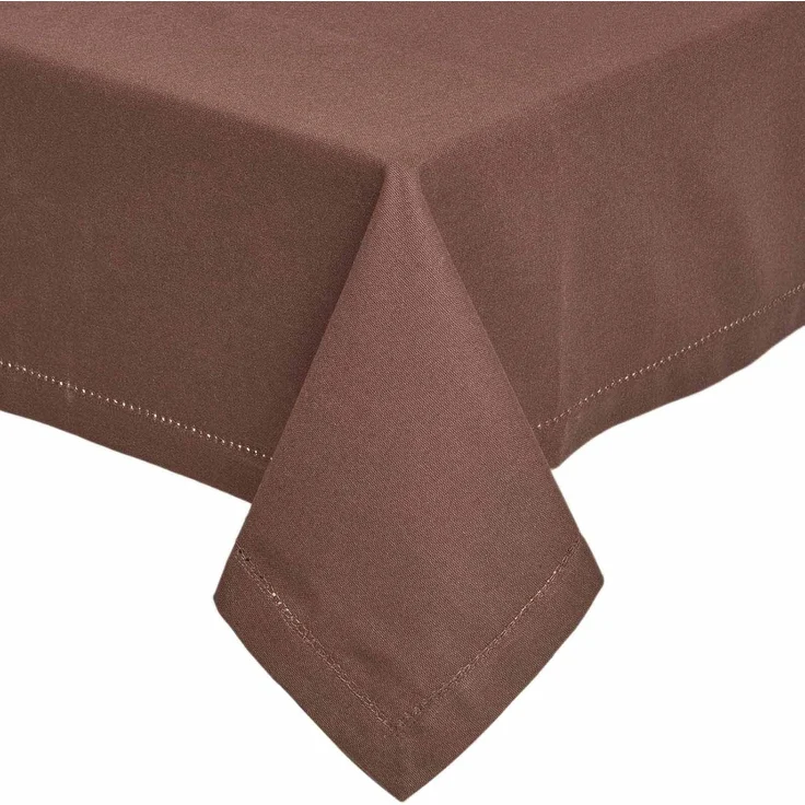 Homescapes Tischdecke Tischdecke braun – 137 x 137 cm, 100% Baumwolle (1-tlg)