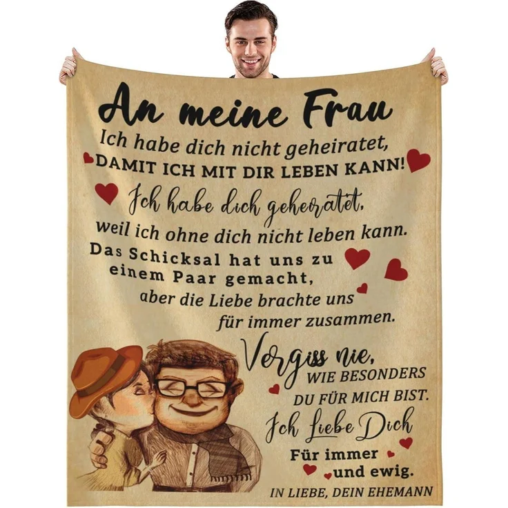 Fleecedecke Hochzeitsgeschenk Frauen Geschenke 02 130x150cm – Bild 1