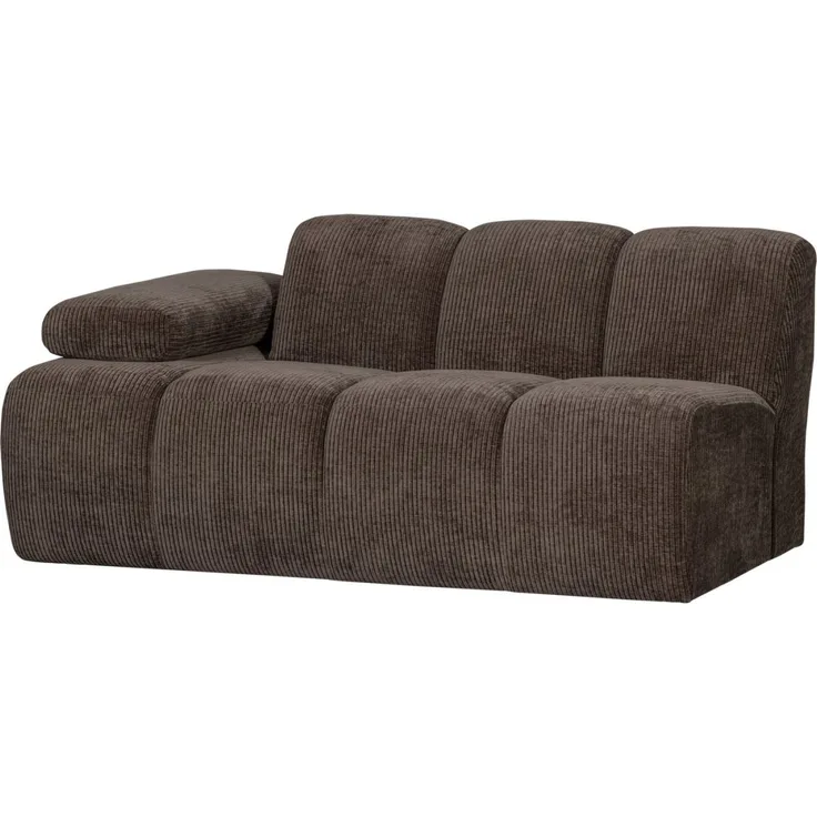 Modulsofa Mojo Flachcord 1,5er Arm-Links, Braun